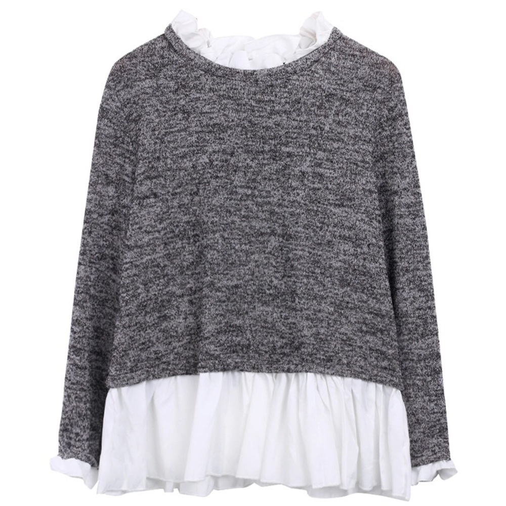 Gray and white blouse